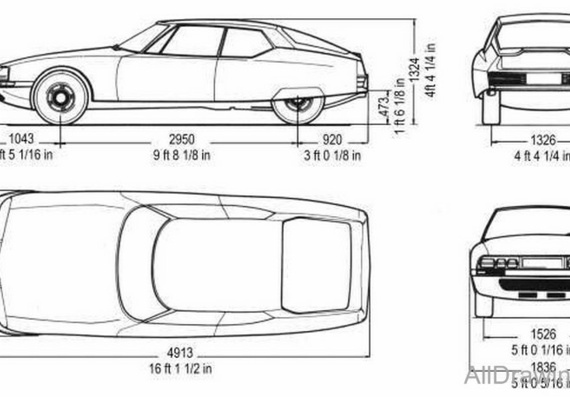 Citroen SM (Cитроен СМ) - чертежи (рисунки) автомобиля